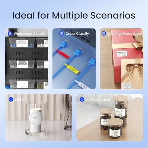 CLABEL Desk Bluetooth Barcode Label Printer: 221D Label Maker with Direct Thermal Printing, 2 Inch Print Width for Barcodes Address Office Warehouse with 1 Roll Label 5