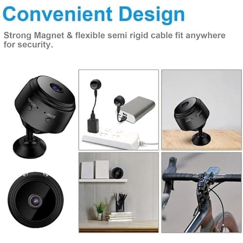 Deedlite Lens Cam Magnetic Mini Security Camera, Magnetic Base for Easy Installation, Wi-Fi Hd Streaming, Motion Detection and Night Vision, Compatible with Smart Phones 7