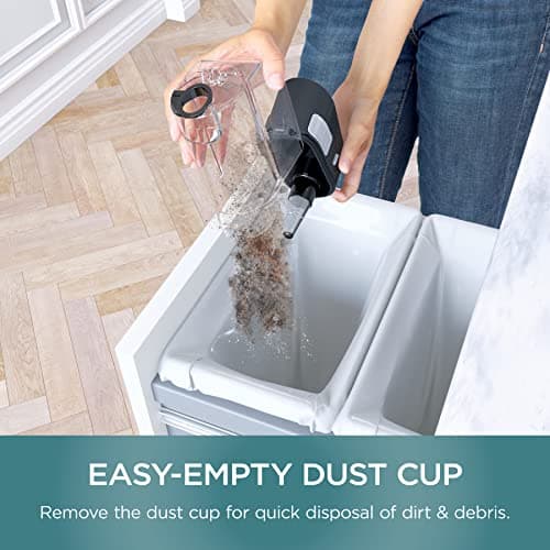 SHARK Ultralight Corded Handheld Vacuum with Self-Cleaning Power Brush & Crevice Tool, Hypervelocity Suction & Removable Dust Cup, Perfect for Pets, Teal, 0.35 Qt (Renewed) 6