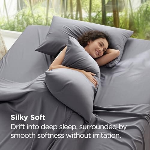 Bedsure Zipper Pillow Cases Queen, Cooling Pillow Cases Queen Size Set of 2, Rayon Derived from Bamboo Cooling Pillowcases for Hot Sleepers, Soft & Breathable Pillow Covers, Dark Grey, 20x30 Inches 9