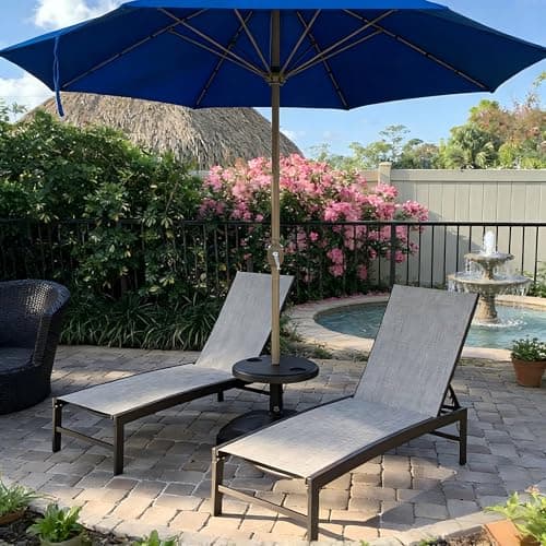 Crestlive Products Lounge Chair Outdoor Set of 2, Metal Pool Chaise Lounge Chairs, Adjustable Five-Position Tanning Recliner, All Weather for Patio, Beach, Yard, Pool (Beige) 3