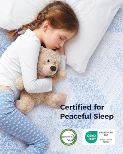 PERLECARE Firm Mattress Topper Queen- 3 Inch Memory Foam Bed Topper for Pressure Relief, Mattress Pad with Cooling Bamboo Cover, Removable & Washable, CertiPUR-US & Oeko-Tex Certified 5