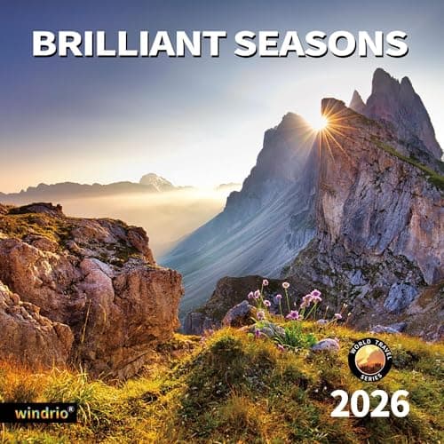 2026 Wall Calendar,Calendar 2026, January 2026 - December 2026, Wall Calendar Brilliant Seasons, 12" x 24" Opened,Full Page Months Thick & Sturdy Paper for Gift Perfect Calendar Organizing & Planning
