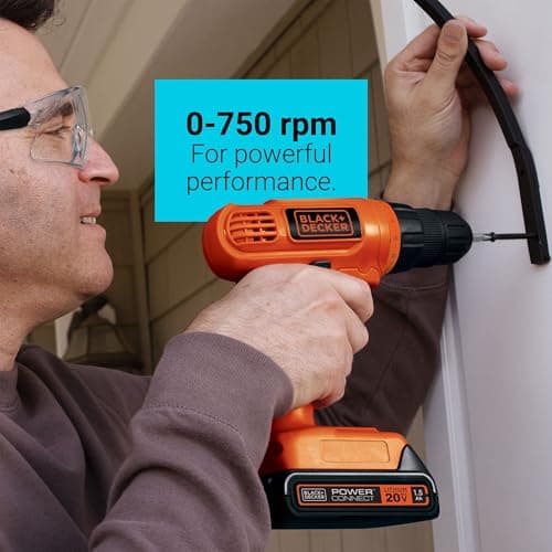 BLACK+DECKER 20V MAX POWERCONNECT Power Drill Cordless Drill Driver Electric Screwdriver with 30 Piece Bit Set, Battery and Charger Included (LD120VA) 5