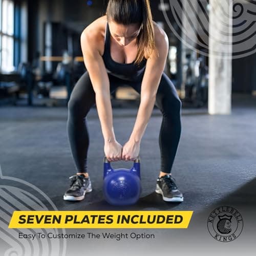 Kettlebell Kings Competition Kettlebells Weight (35mm Handle) 8-48 KG - Hand Weights Workout Gym Equipment and Strength Training Sets for Women and Men for Home Gym - Suitable for Repetition Workouts 6