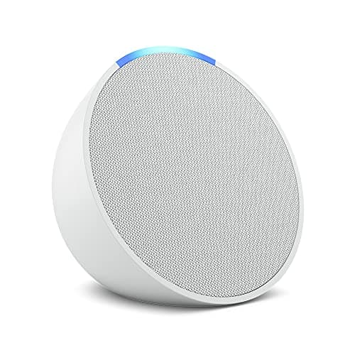 Amazon Echo Pop (newest model), Our smallest speaker, Designed for Alexa+, Fits in any room, Glacier White