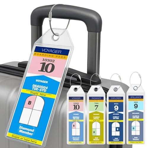 Cruise On Royal Caribbean Cruise Luggage Tag Holder (4 Pack) – Fits All Royal Caribbean Ships, Durable Travel ID Holders for 2026-2027 Cruises, Clear Waterproof Cruise Essentials