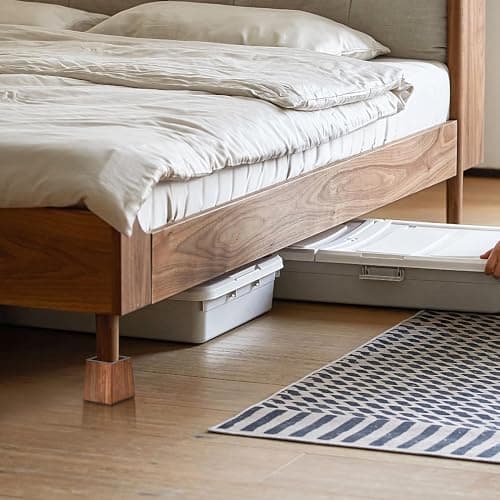 Alpeir Wood Bed Risers Heavy Duty, Support Loading 2200lbs, 4 Pack Furniture Riser Leg Height Extenders Lifts for Dorm Sofa Couch Desk Chair Table, Retro Brown, 3.5" H(Inner 3" H) 7