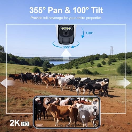 4G LTE Non-WiFi Cellular Security Camera BW4-plus with Solar Panel, U.S. Local SIM&SD Card, Motion Detection, Auto Tracking, 2K Live Video, Color Night Vision, Flashlight&Siren Alerts 5