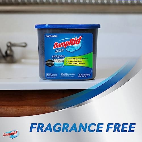 DampRid Fragrance Free Disposable Moisture Absorber with Activated Charcoal, 18 oz (Pack of 3) Moisture Absorber & Odor Remover, Lasts Up To 60 Days, No Electricity Required 7