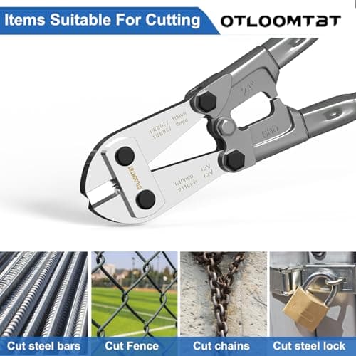 OTLOOMTBT Well-Made Industrial Grade 14 Inch Bolt Cutter, CR-V Steel Lightweight Bolt Cutters Wire Cutters, With Ergonomic Soft Grip for Cutting Fences, Chains Screws Locks Rivets and Small Padlocks 8