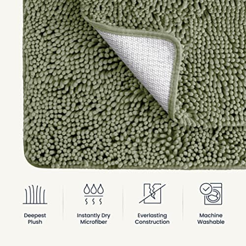 BELADOR Bathroom Rugs Sets 2 Piece- Plush Bath Mat Set Quick-Dry Soft Chenille Mat with Rubber Backing, Absorbent Rug Set, Washable Bath Rugs - Bath Mats 24x17 + 30x20 7
