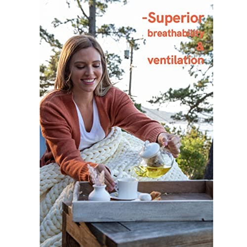 YnM Velvet Knitted Weighted Blanket, Hand Made Chunky Knit Weighted Throw for Sleep, Stress or Home Décor, Rest and Relax in Style Weighted Blankets (Avocado Green, 50''x60'' 10lbs) 5