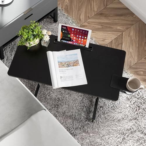 SIDUCAL Portable Standing Desk Adjustable Height, Mobile Stand Up Desk with Wheels, Small Computer Desk for Walking Pad, Rolling Desk for Standing or Sitting, Black 7