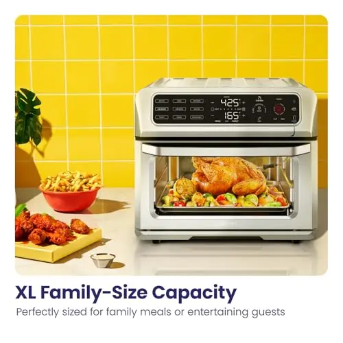 Chefman Air Fryer Toaster Oven Combo with Probe Thermometer, 12-In-1 Stainless Steel Convection Countertop, 10 Inch Pizza, 4 Slices of Toast, Cooking, Baking, Toasting, Roaster Oven Airfryer 20QT 5