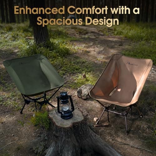 MOON LENCE Portable Camping Chair Plus, Larger & Roomier, Compact and Lightweight Still, Folding Chair for Backpacking & Hiking, 330Lbs Capacity (Black) 5