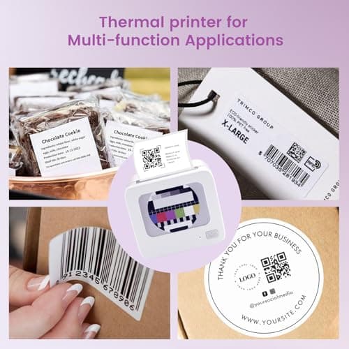vretti BQ1 Bluetooth Label Maker Machine with Tape - Thermal Label Printer for Barcode Name Address Labeling Mailing Home Office & Small Business, Compatible with Android & iOS Mobile Phones 7
