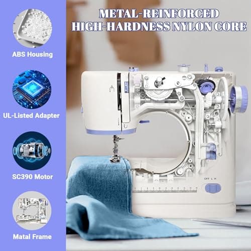Beginner-Friendly Mini Sewing Machine with 12 Built-in Stitches, Sewing Machine with Foot Pedal, Portable, High-Low Speeds, Perfect for Sewing Enthusiasts 6