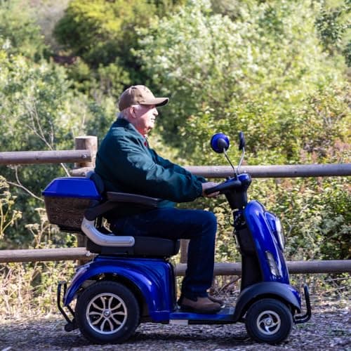 Heavy Duty 4-Wheels Mobility Scooter, 400 lb Capacity Large Wheelchair Device for Seniors & Adults, Speed Adjust, Storage Trunk, Ship Fully Assembled in US (Blue) 8