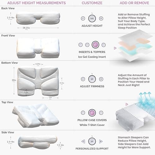 Wife Pillow The Side Sleeper Pillow with Arm Hole for Shoulder Pain - Arm Tunnel Pillow for Side Sleepers, Shoulder Relief & Neck Support Comfort Sleep Pillow for Adults - Down Alternative Fiber Fill 7