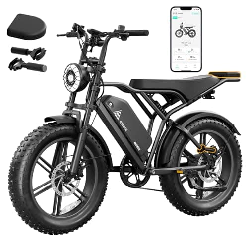 TST Electric Bike for Adults, 1500W Peak Motor Ebike with 48V 15Ah Built-in Battery, 60 Miles Range 28 MPH Electric Bike, 20" All-Terrain Fat Tire E Bike with Hydraulic Suspension
