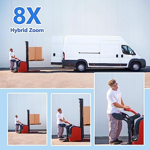 [ 8X Zoom ] 4K 5Dbi Security Cameras Wireless Outdoor, Battery Powered Solar Security Camera Outdoor 360° PTZ WiFi Camera with Spotlight Siren, Motion Detection,Color Night Vision,2.4/5GHz,2-Way Audio 3