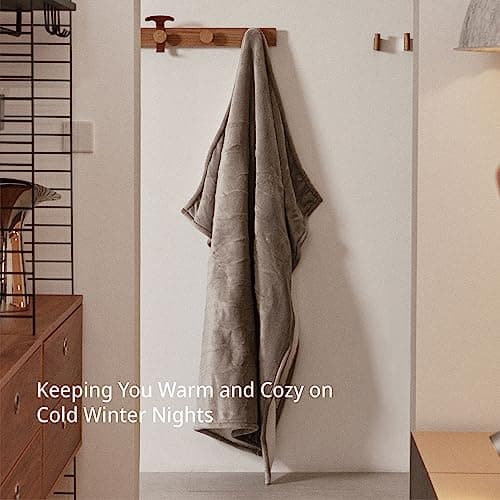 GOTCOZY Heated Throw Blanket, 50''X60'' - Soft Silky Plush Electric Blanket with 4 Heating Levels & 3 Hour Auto Off, ETL Certified, Machine Washable (Grey) 5