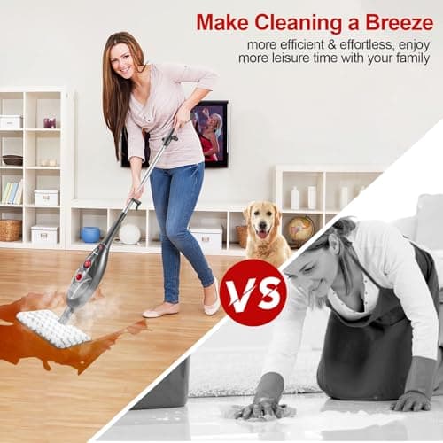 MOOLAN 10 in 1 Steam Mop, Detachable MultiPurpose Handheld Steam Mop Cleaning for Hardwood/Tile/Laminate Floors Window Wall Whole Home Use 7