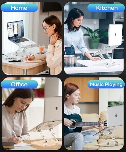 Lpoake Adjustable Foldable Laptop Stand, Portable Ergonomic Computer Stand for Laptop, Compatible with 10 to 15.6 Inches Notebook Computers 9