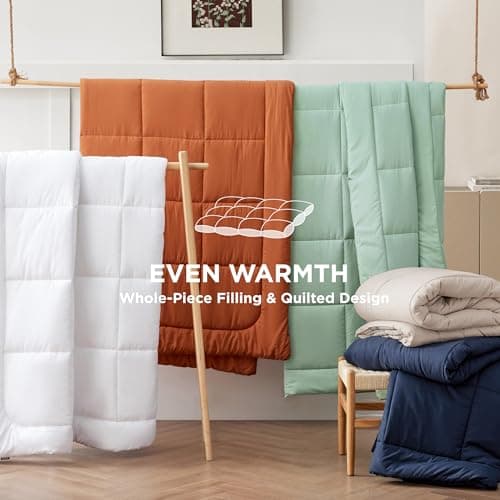 Bedsure Comforter Duvet Insert - Quilted Comforters Twin XL Size, All Season Duvet, GentleSoft Down Alternative Bedding, with 8 Tabs, Gifts for Women/Men, Light Spa Blue, Twin XL 92 x 68 Inches 8