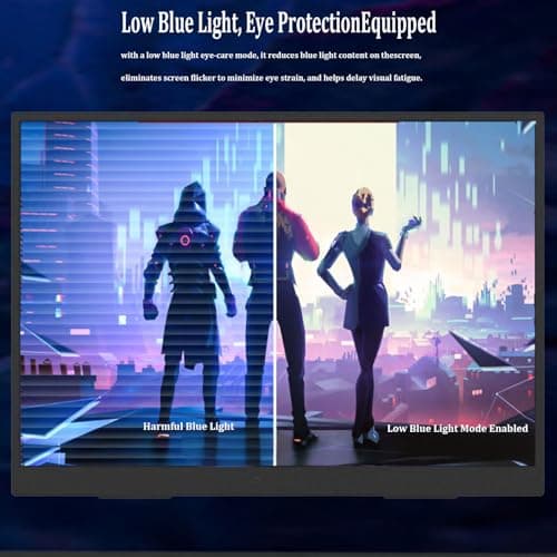 AHXJKA 16.1" 144Hz Portable Monitor for Gaming with Kickstand- HDR Eye Careful, 100% sRGB FHD IPS HDR Portable Monitor for Laptop with Built-in Speakers Compatible with Laptop PC Phone PS5/4 Switch 9