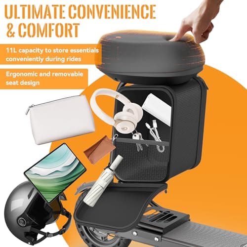 Aovowheel Electric Scooter for Adults, Folding E Scooter with 350W Motor 19 Mph Top Speed, Max 23 Miles Long Range, 8.5'' Solid Tires Commuting Scooters with Dual Brakes System, APP 5