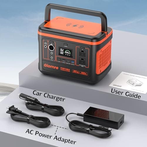 Giomre Portable Power Station, 297Wh Backup Lithium Battery Generator with 600W AC Output and 120W Fast Charging, Solar Generator for Outdoors Camping, Travel Emergency, Home Blackout 8