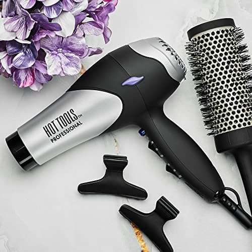 Hot Tools Pro Artist Turbo Styling Hair Dryer | Lightweight and Quiet, Silver/Black, 1 Count (Pack of 1) 5
