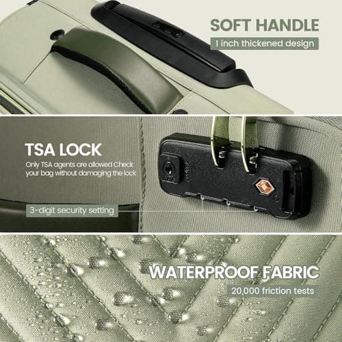 LOVEVOOK Carry On Luggage 22x14x9 Airline Approved,20 Inch Carry-on Suitcase for Women,Softside Suitcases with Wheels,Rolling Checked Luggage with TSA Lock,Lightweight Travel 5