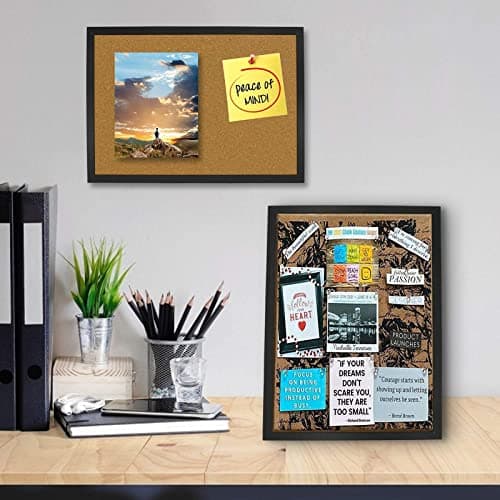 OWLKELA Cork Bulletin Board 17.7"X 13.3", Notice Pin, Ideal for Office & Home Decor, School Message or Vision 7