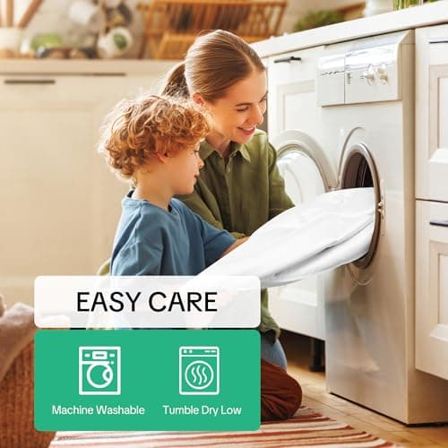 HOMBYS All-Season Pet Hair Resistant Duvet - King, Anti-Static & Hair Repellent Comforter for Pet Owners, Easy Care, Ultra-Soft (White) 7