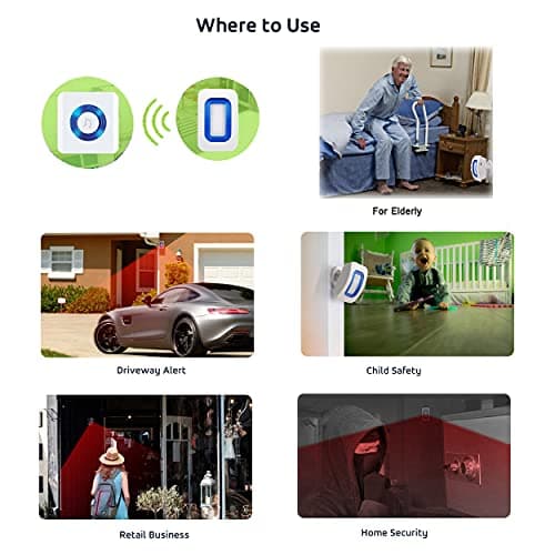 EverNary Wireless Caregiver Pager Motion Sensor Alarm Indoor Room Bed Alarms and Fall Prevention for Home/Elderly/Dementia and Kids (1 Plug-in Receiver and 1 Motion Sensor) 3