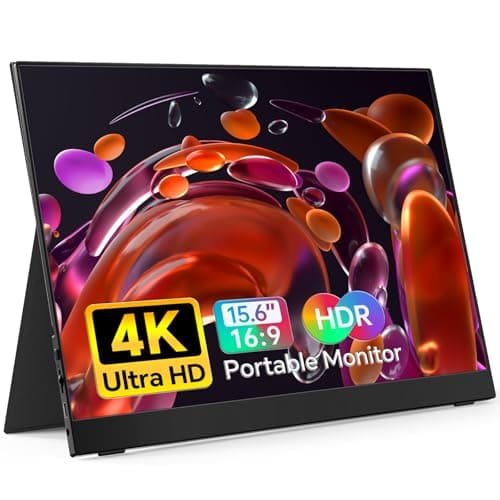 ForHelp True 4K Portable Monitor - 15.6inch UHD 3840×2160 100% sRGB USB-C HDMI External Second Monitor Portable IPS Screen Computer Display with Speakers for Laptop MacBook Switch PS5/4 Xbox