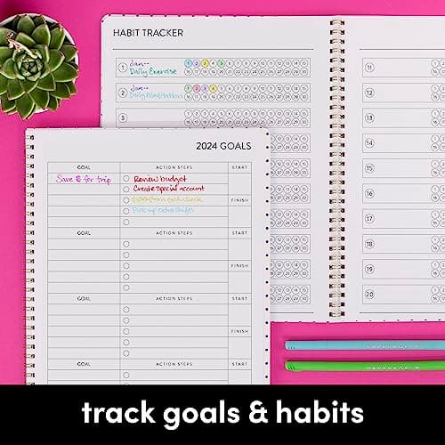 PAPERAGE 2 Year Spiral Bound Planner 2024-2025 (Blush), 24 Month (January 2024 - December 2025), 8.5 in x 11 in, Monthly Spreads & Yearly Plans, Includes Additional Note Pages & Trackers 5