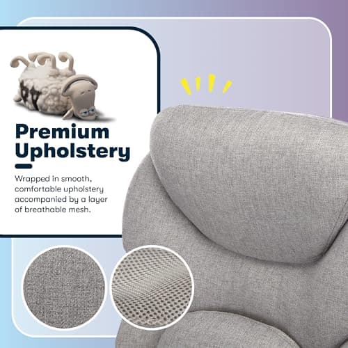 Serta Ergonomic Executive Office Chair Motion Technology Adjustable Mid Back Design with Lumbar Support, Light Gray Fabric 8