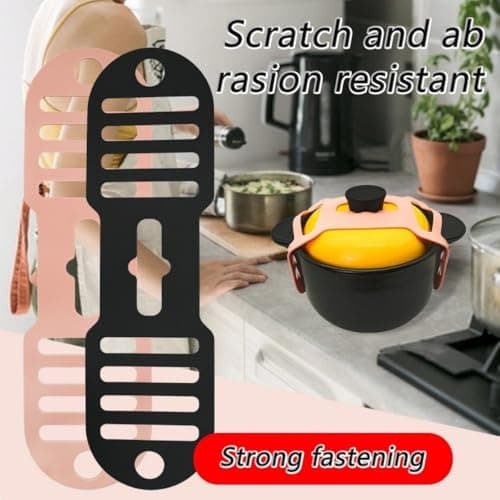 Silicone Lid Lock Strap for Crockpot Slow Cooker (6/7/8 Quart) - Universal Crockpot Lid Holder & Rubber Strap Alternative | Heat-Resistant, No-Spill Design Transport Accessories (Black) 6