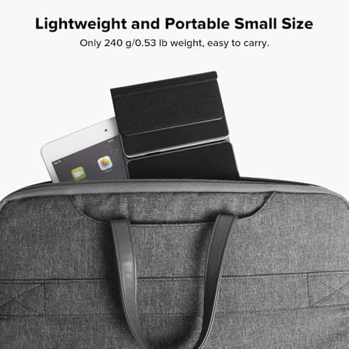 DeLUX Tri-fold Keyboard with Touchpad and Numeric Keypad, 2.4G Wireless Bluetooth KBD, Rechargeable Portable Travel Folding Keyboard with PU Leather, Compatible for iOS/Android/Windows/Tablet (KF18) 7