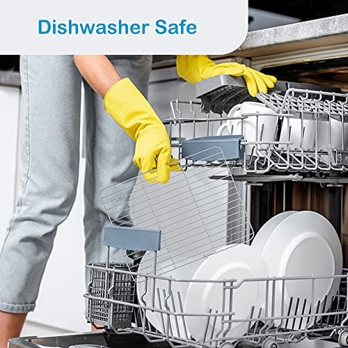 2 Pack Cooling Rack for Baking Stainless Steel, Heavy Duty Wire Rack Baking Rack, 11.7" x 9.4" Cooling Racks for Cooking, Fits Small Toaster Oven, Dishwasher Safe 5