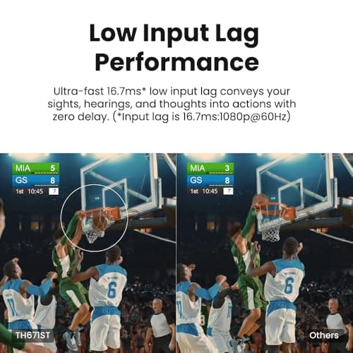 BenQ TH575 1080p Indoor Gaming Projector, 3800 LMS, 16.7ms Low Latency, Enhanced Game-Mode, High Contrast, Dual HDMI, 3D Ready, Auto Vertical Keystone, Standard Throw, 1.1x Zoom, 3 Year Warranty 7