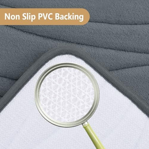 Buganda Memory Foam Bathroom Rug Mat 24x16, Extra Soft and Absorbent Bath Mats, Non-Slip and Machine Washable Bath Rugs for Bathroom Floor,Tub and Shower, Dark Grey 4