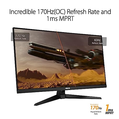 ASUS TUF Gaming 32” (31.5-inch viewable) 1080P Gaming Monitor (VG328QA1A) - Full HD, 170Hz, 1ms, Extreme Low Motion Blur, FreeSync Premium, Eye Care, Shadow Boost, HDMI, Tilt Adjustable 5