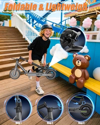 MAXSHOT Electric Scooter Adults & Big Kids, 350W Powerful Motor, Top Speed 16/19MPH, 12/16/19/21Miles Range, 8.5" Solid Tires Folding Commuter Escooter with Dual Suspension for Commuting, APP Control 7