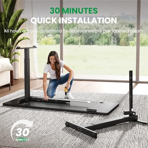 SIAGO Electric Standing Desk Adjustable - 48 x 24 Inch Sit Stand up Desk with Cable Management - 3 Memory Preset Adjustable Height Table 10