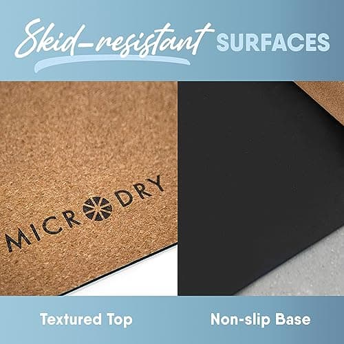 MICRODRY Cork Mat for Yoga, Pilates, Exercise and More, Fitness Mats for Home Workout, 72 (L) x 26 (W) x 0.25 (Th) inches Each Gym Mat 5